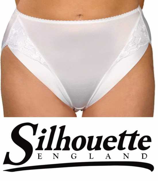 Silhouette Lingerie ‘Cascade Collection’ White Shiny Satin Brief (3103w)