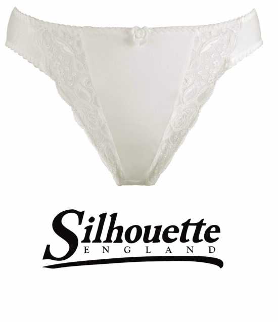 Silhouette Lingerie ‘Paysanne Collection’ White Floral Lace Brief Style...