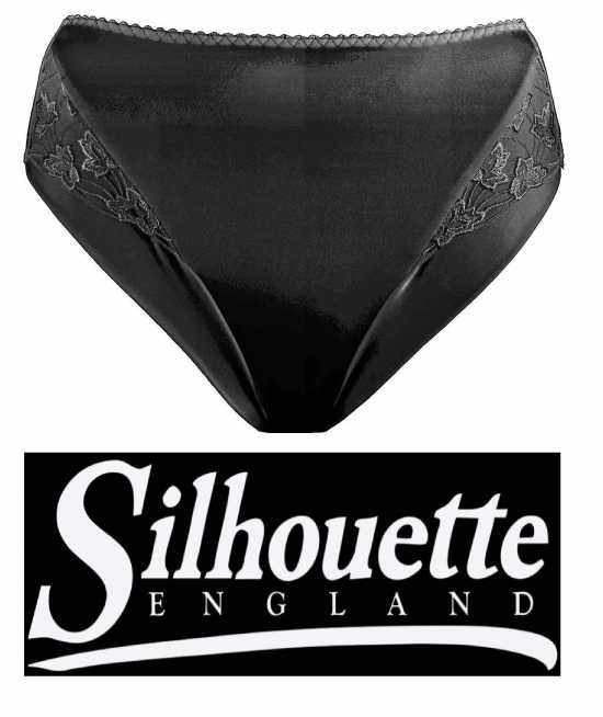 Silhouette Lingerie ‘Cascade Collection’ Black Shiny Satin Brief (3103b)