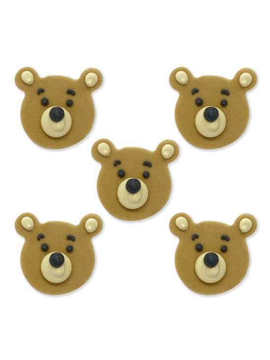 Edible Teddy Bear FACE sprinkles SIZE 2.5 CM  for cake, cup cakes and...