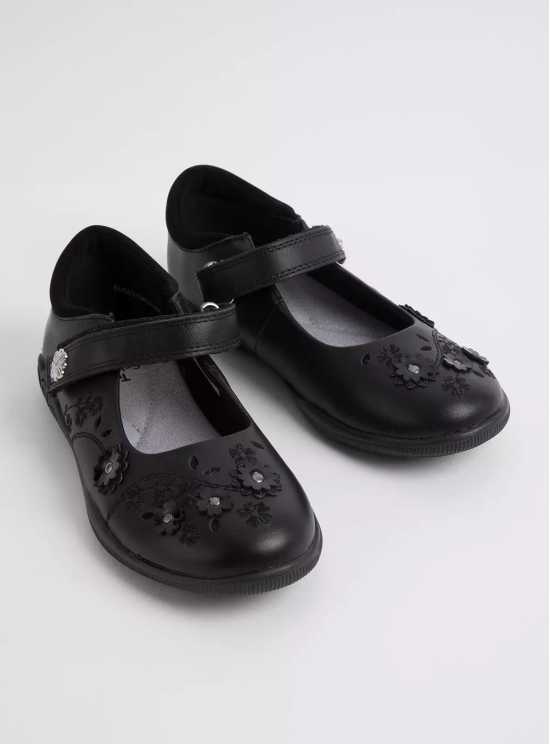 Black Floral School Shoes - 8 Infant