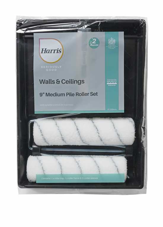 Harris Seriously Good Walls & Ceilings Paint Roller 9" Twin Sleeves Set