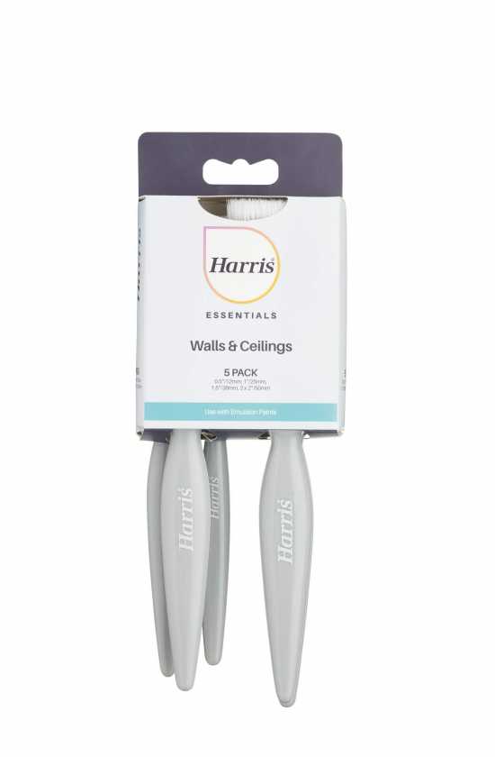 Harris 101011006 Essentials Walls & Ceilings Paint Brush 5 Pack, 1 x 0.5, 1 x 1,